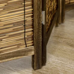 HOMCOM 5.5' Tall Room Divider With Wood & Hand Woven Reed, 4 Panel Folding Privacy Screens, Portable Partition Wall Divider 11 HOMCOM 5.5' Tall Room Divider With Wood & Hand Woven Reed, 4 Panel Folding Privacy Screens, Portable Partition Wall Divider -Lush Living Store GUEST c222f719 c594 4692 8c42 cb663e857196