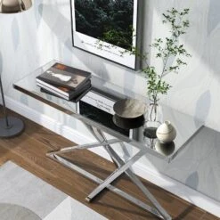 Drubeck Mirrored Rectangle Sofa Table Chrome - HOMES: Inside + Out 9 Drubeck Mirrored Rectangle Sofa Table Chrome - HOMES: Inside + Out -Lush Living Store GUEST c24770fb e647 457d b523 9b7ec5bffe9f
