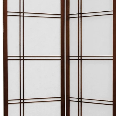 6 Ft. Tall Double Cross Shoji Screen - Walnut (6 Panels) 3 6 Ft. Tall Double Cross Shoji Screen - Walnut (6 Panels)