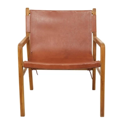 Contemporary Modern Genuine Leather Lounge Sling Chair - Olivia & May 3 Contemporary Modern Genuine Leather Lounge Sling Chair - Olivia & May