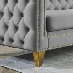 Living Room Modern Velvet Sofa With Button Tufted Square Arms And Metal Legs - ModernLuxe 28 Living Room Modern Velvet Sofa With Button Tufted Square Arms And Metal Legs - ModernLuxe -Lush Living Store GUEST c2726a3e 4d77 45fb 958a 859da57cce4b