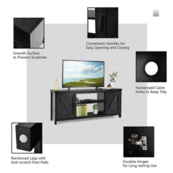 Costway 59'' TV Stand Media Console Center W/ Storage Cabinet For 65'' TV NaturalBlackCoffee -Lush Living Store GUEST c2a770ad 9632 4640 9cbd 2b67e3627e7e