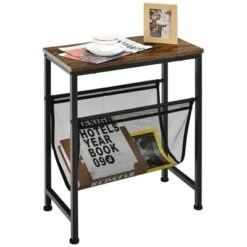 Costway Narrow End Table Magazine Holder Sling Industrial Accent Console Table -Lush Living Store GUEST c2c4c0e0 4db6 4715 a725 d1a5e2465925