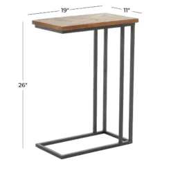 Rustic Metal Accent C-Table Brown - Olivia & May -Lush Living Store GUEST c3232b7c 6b38 4f23 afbe ed4290fae633