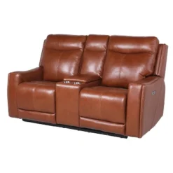 Natalia Power Loveseat Console Recliner Caramel Leather - Steve Silver Co. -Lush Living Store GUEST c325eed8 e4b5 4e01 a18b 37a7a1fd647f
