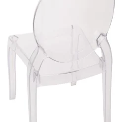 Emma And Oliver Set Of 4 Multifunctional Transparent Polycarbonate Resin Stacking Accent Chair With Extra Wide Seat For Vanity, Dining Room, Bedroom & Outdoor Events -Lush Living Store GUEST c3971316 1779 4976 b734 d97411e7dd91
