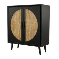 Bohemian Wood Cabinet Black - Olivia & May