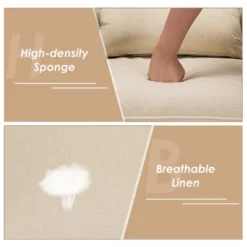 Costway Accent Chair Upholstered Linen Armchair Sofa Chair W/Waist Pillow -Lush Living Store GUEST c3cae31a 9b6f 4cad 84c0 4454973d4e84