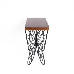LuxenHome Wood Top Metal Butterfly Accent Console And Entry Table -Lush Living Store GUEST c3ff85c9 80a8 4922 860c 4e68336d075c
