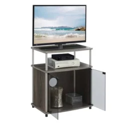 Designs2Go TV Stand For TVs Up To 25" With Black Glass Storage Cabinet And Shelf - Breighton Home -Lush Living Store GUEST c42359c7 5e4e 4c38 b238 2b2f6b3db0f2