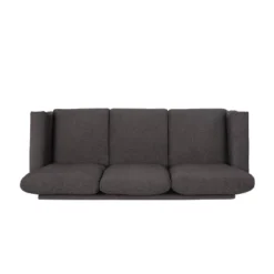 Burkehaven Contemporary Fabric 3 Seater Nailhead Trim Sofa Gray/Dark Brown - Christopher Knight Home -Lush Living Store GUEST c4a7be71 7d50 4c9e bd0c 0d9d3b3f8036