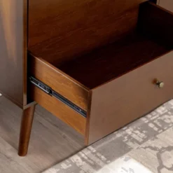 Mid-Century Modern With Closed Storage TV Stand For TVs Up To 58" Walnut - Saracina Home -Lush Living Store GUEST c4d3d5a8 b236 4de0 a8b9 6466fce715e6