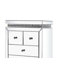 24" Lotus Mirrored Cabinet Faux Crystals Inlay - Acme Furniture