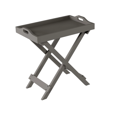 Hastings Home Folding Side Table With Removable Tray Top - Gray 8 Hastings Home Folding Side Table With Removable Tray Top - Gray - Image 6