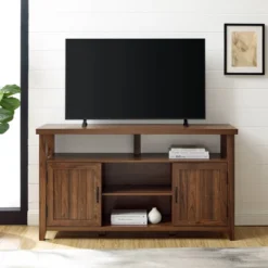 Modern Farmhouse Highboy Double Grooved Door TV Stand For TVs Up To 65" - Saracina Home -Lush Living Store GUEST c58d0991 cf53 4676 922d 6994390786dd