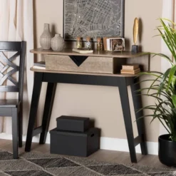 Wales Wood 1 Drawer Console Table Light Brown - Baxton Studio -Lush Living Store GUEST c5b09e07 bf92 470e a54d 046fc416d25f