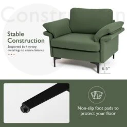 Costway Set Of 2 Upholstered Single Sofa Fabric Accent Armchair Metal Legs -Lush Living Store GUEST c5eb4462 ab06 49e8 895c bbaf73bfe5a5