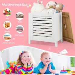 Costway Wooden Toy Storage Organizer Kids Toy Chest W/Lid For Kindergarten Bedroom White -Lush Living Store GUEST c642b856 b8e6 47a1 ad04 a8e1b4fb015a