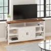 60" Brayden Modern Farmhouse TV Stand For TVs Up To 64" With Storage Cabinets White/Rustic Oak - Taylor & Logan 2 60" Brayden Modern Farmhouse TV Stand For TVs Up To 64" With Storage Cabinets White/Rustic Oak - Taylor & Logan -Lush Living Store GUEST c6a2d924 f0ef 41a2 9768 ded3c82bd18c