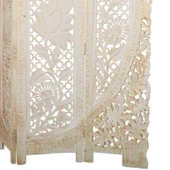 Eclectic Wood Room Divider Screen White - Olivia & May -Lush Living Store GUEST c6b3dc77 ed04 4f36 bac9 6c4488246a36