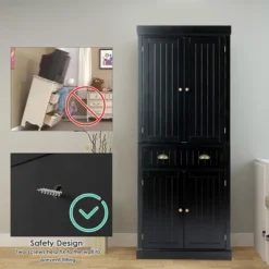 Costway Kitchen Cabinet Pantry Cupboard Freestanding W/Shelves Grey/Espresso -Lush Living Store GUEST c6d448a3 59d6 41fa bfcb 8d204dfe15da