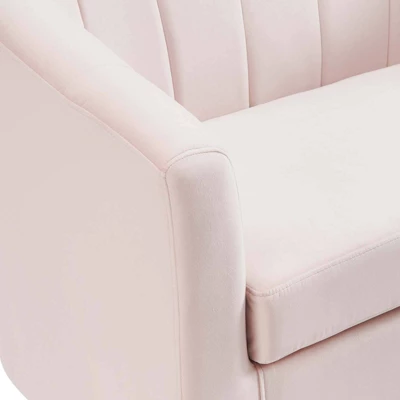 Prospect Channel Tufted Performance Velvet Loveseat Sofa Pink - Modway 7 Prospect Channel Tufted Performance Velvet Loveseat Sofa Pink - Modway - Image 5