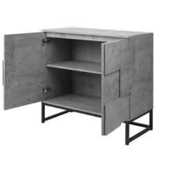 Adams 2-doors Cement Gray Cabinet With 1 Adjustable Inner Shelves - The Pop Maison -Lush Living Store GUEST c773a612 ae1d 48d5 9202 1b82da2534e6