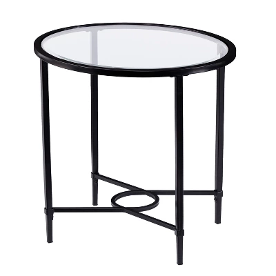 Dickinson Metal/Glass Oval Side Table Black - Aiden Lane 7 Dickinson Metal/Glass Oval Side Table Black - Aiden Lane - Image 5