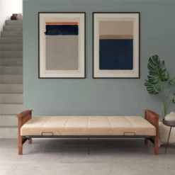 Full Brixen Wood Arm Metal Futon Frame With 6" Mattress - Room & Joy -Lush Living Store GUEST c7d78dd9 76e1 4e97 a7e6 fce012cd0a27