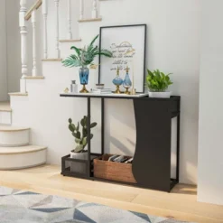 Costway 43.5'' Console Table With Faux Marble Top & 2 Storage Compartments Entryway Hallway -Lush Living Store GUEST c7e5185b 5069 4927 90d3 195eb6673243