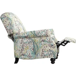Elm Lane Ethel Skye Blue Paisley Patterned Recliner Chair Modern Armchair Comfortable Push Manual Reclining Footrest For Bedroom Living Room Reading -Lush Living Store GUEST c83c48bf 7a13 490b 96ac e2ac706bf46e
