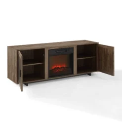 58" Silas Low Profile TV Stand For TVs Up To 65" With Fireplace Walnut - Crosley -Lush Living Store GUEST c8ae0da2 f1ac 43ae 9b9e a9953f450bac
