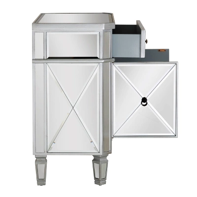 Sasha Mirrored 1Drawer 2Door Console - Powell Company 7 Sasha Mirrored 1Drawer 2Door Console - Powell Company - Image 5