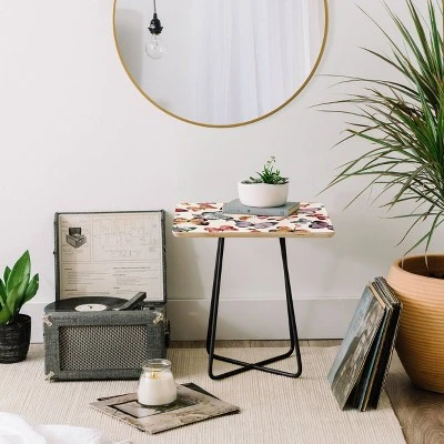 Square Ninola Design Butterflies Wings Countryside Side Table Pink/Black - Deny Designs 5 Square Ninola Design Butterflies Wings Countryside Side Table Pink/Black - Deny Designs - Image 3