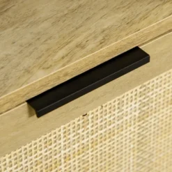 HOMCOM Bookshelf, Storage Cabinet With 3 Open Shelves And Natural Rattan Decor, Bookcase For Living Room, Study, Bedroom -Lush Living Store GUEST c9765dcd c56d 4606 9ab7 459e04607e60