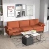 Costway Modern Modular Fabric 3-Seat Sofa Couch W/ Socket USB Ports & Metal Legs RedGreen -Lush Living Store GUEST ca87fd32 f4d7 42a7 a769 3bdf4a50f7f9