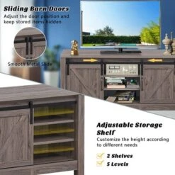 Costway TV Stand Sliding Barn Door Entertainment Center For TV's Up To 55'' With Storage -Lush Living Store GUEST caba3712 2717 4947 b13a 13f97a1ce07c