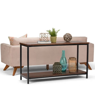 54" Rhonda Console Sofa Table Dark Cognac Brown - WyndenHall 3 54" Rhonda Console Sofa Table Dark Cognac Brown - WyndenHall