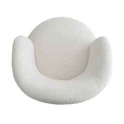 Bella 28'' Seat Width Touch Modern White Boucle Upholstered With 360° Swivel Accent Armrest Barrel Chairs-The Pop Maison -Lush Living Store GUEST cb0a06d6 859f 468d 916d 03b79ddbfea1