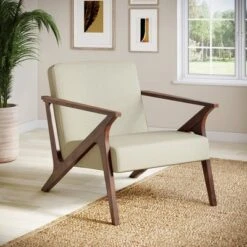 Glenwillow Home 30" Wide Grove MCM Wood Frame Upholstered Accent Chair -Lush Living Store GUEST cb0c8938 914c 4b3f b856 c1fff5d15367