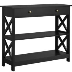 Yaheetech Wooden Console Table Entryway Table With 1 Drawer And 2 Open Shelves -Lush Living Store GUEST cb22990e 2f52 49c9 86aa b925f27414ed