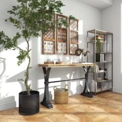 Industrial Wood Console Table Brown - Olivia & May -Lush Living Store GUEST cb248ecd c236 4c11 8c9d d3d3473bb189