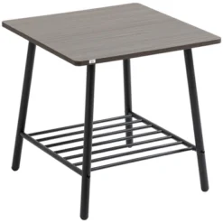 HOMCOM Side Table With 2-Tier Storage, End Table With Metal Frame For Living Room -Lush Living Store GUEST cb4e570e 665e 4659 b252 f045d4046947