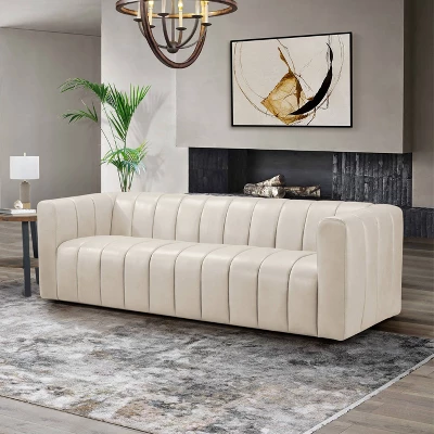 Lucas Top Grain Leather Sofa - Abbyson Living 3 Lucas Top Grain Leather Sofa - Abbyson Living