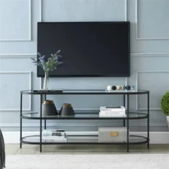 Black Bronze Oval TV Stand - Henn&Hart -Lush Living Store GUEST cbb0ce7e 5afc 4715 acd4 4199b51289df