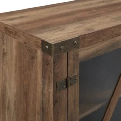 Clarabelle Transitional Glass Barn Door TV Stand For TVs Up To 65" - Saracina Home -Lush Living Store GUEST cc2324cd a499 4859 a80c 4cc5c428473a