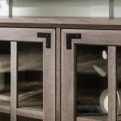 Avalene Modern Farmhouse 4 Door Glass Window Pane TV Stand For TVs Up To 65" - Saracina Home -Lush Living Store GUEST cca866d1 1c31 43f6 a854 e63998384782