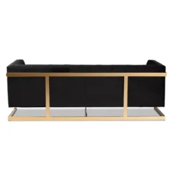 Ambra Velvet Upholstered And Button Tufted Sofa Black/Gold - Baxton Studio -Lush Living Store GUEST ccd12be0 5b68 4fc6 9377 af041bc883a6