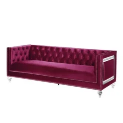 67" Heibero Sofa Burgundy Velvet - Acme Furniture -Lush Living Store GUEST cd2a78dc 24c8 4430 90f7 1e8557527081