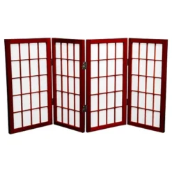 2 Ft. Tall Desktop Window Pane Shoji Screen (4 Panels) - Oriental Furniture -Lush Living Store GUEST cd5a6069 0f64 4a05 b0e3 bc8b3d77686a